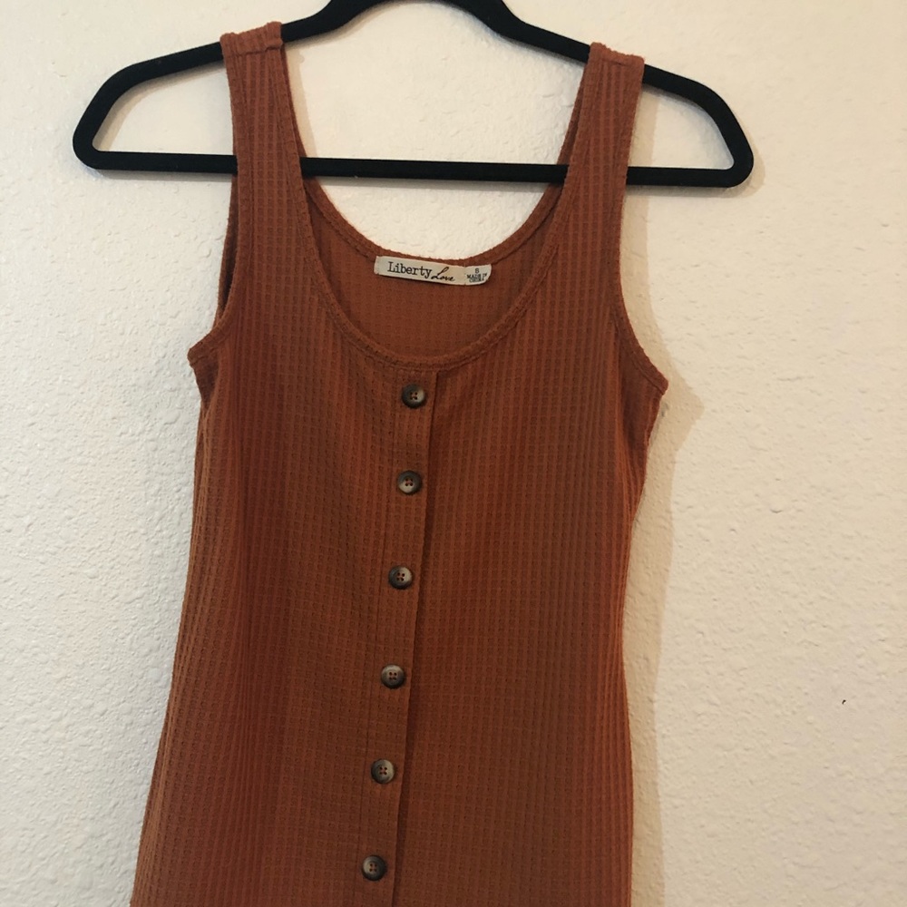 Waffle knit tank top